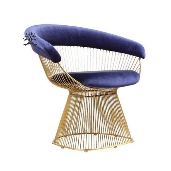 Platner Sandalye Gold-Lacivert