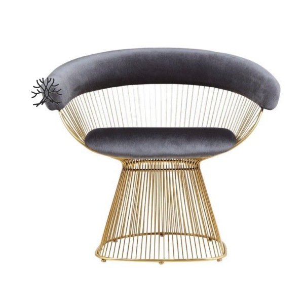 Platner Sandalye Gold-Gri