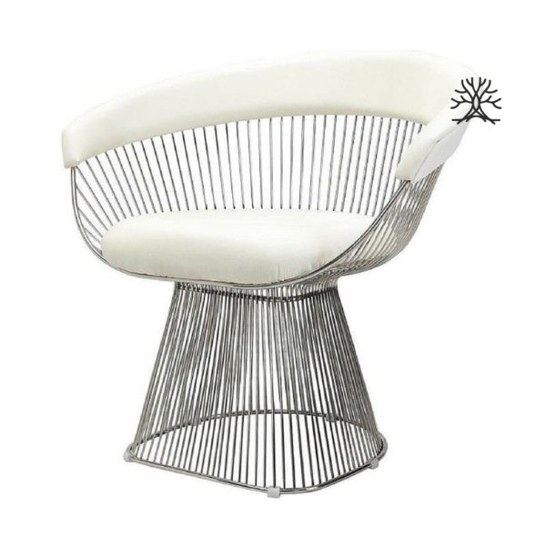 Platner Sandalye Krom-Ekru
