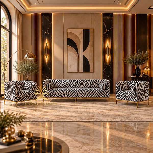 Zebra Art Deco Koltuk Takımı